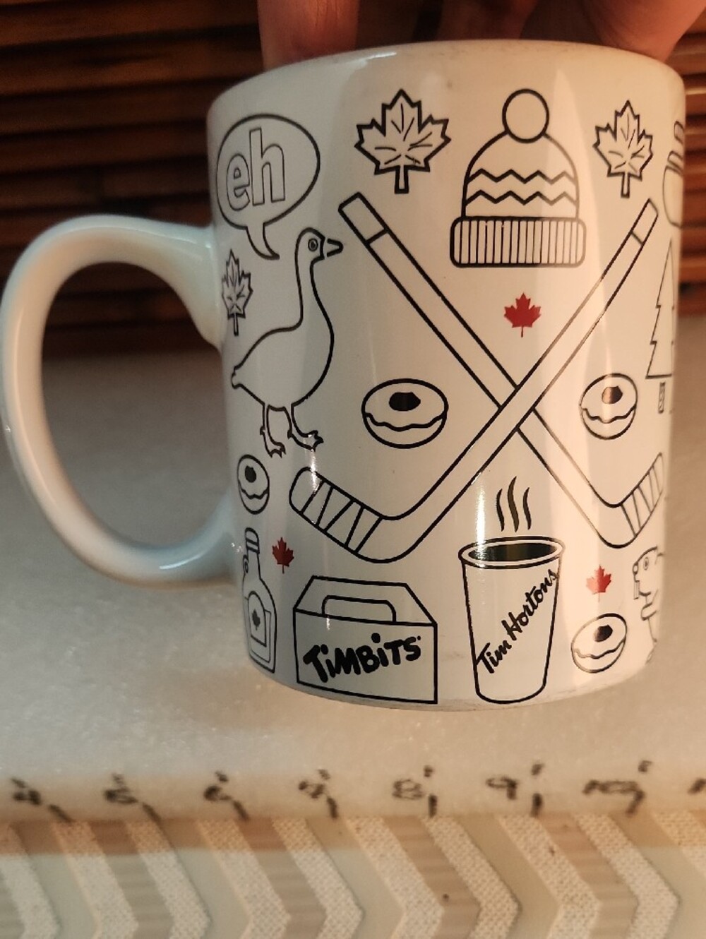 Tim Hortons Canada Celebrating 150 Years Red Interior Ceramic Mug - Picture 7 of 7